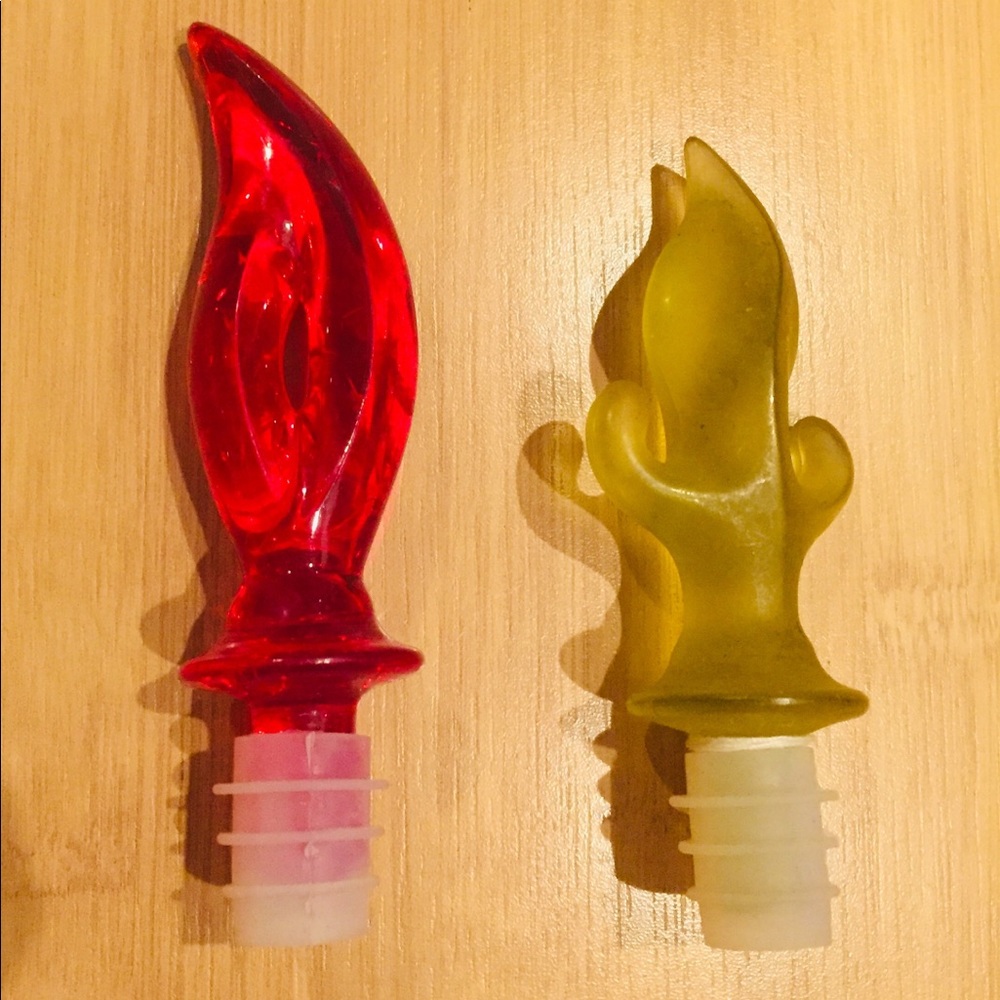 Great for a he holidays-Five  Acrylic bottle Bottle stopper.